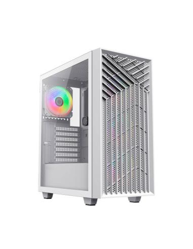 CAJA ATX COOLBOX GAMING GA300W GRIDLINE WHITE SIN FUENTE CRISTAL TEMPLADO ARGB