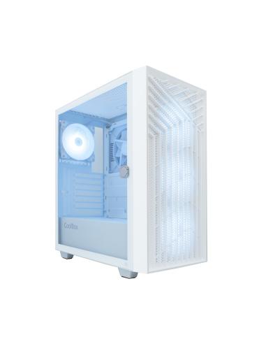 CAJA ATX COOLBOX GAMING GA300W GRIDLINE WHITE SIN FUENTE CRISTAL TEMPLADO ARGB