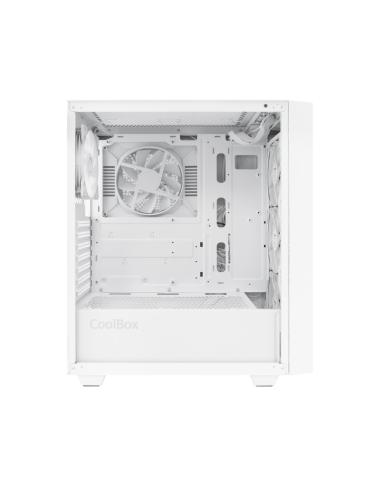 CAJA ATX COOLBOX GAMING GA300W GRIDLINE WHITE SIN FUENTE CRISTAL TEMPLADO ARGB