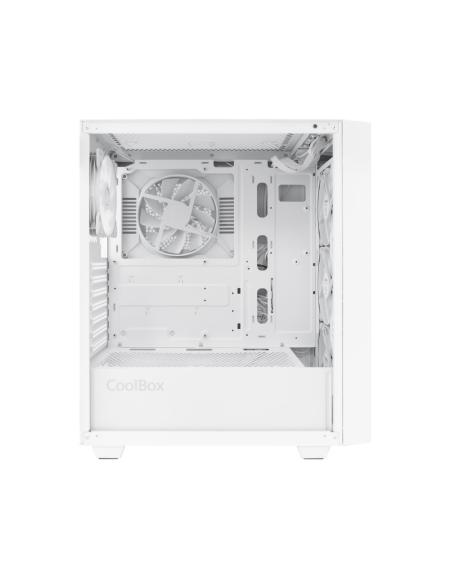 CAJA ATX COOLBOX GAMING GA300W GRIDLINE WHITE SIN FUENTE CRISTAL TEMPLADO ARGB