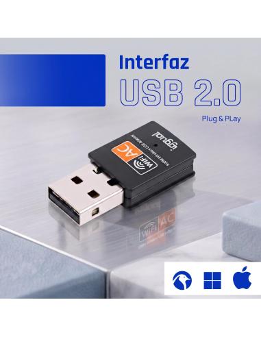 Iggual adaptador usb wifi 600 mbps dual 2.4g/5g