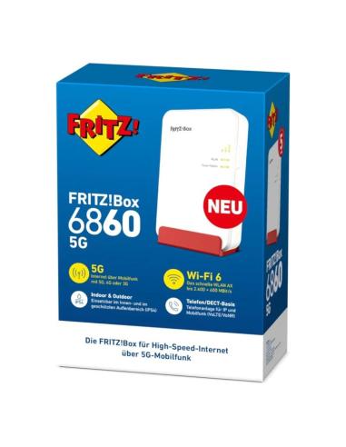 Fritz! box6860 5g router wifi6 4x4 mimo nanosim