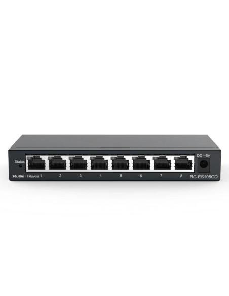 Reyee unmanaged switch 8xgb rj45 steel case