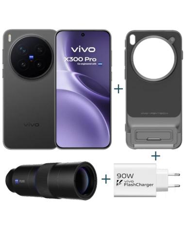 Vivo x300 pro black + funda + teleobjetivo + ch90w