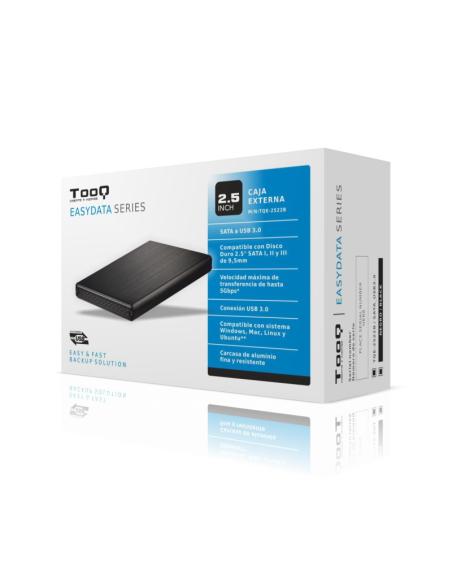 CARCASA DISCO DURO TOOQ 25P 95 MM SATA USB 3.0 NEGRA TQE-2522B
