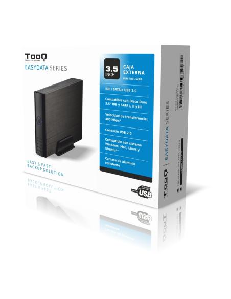 CARCASA DISCO DURO TOOQ 35P IDE-SATA A USB 2.0 NEGRA TQE-3520B