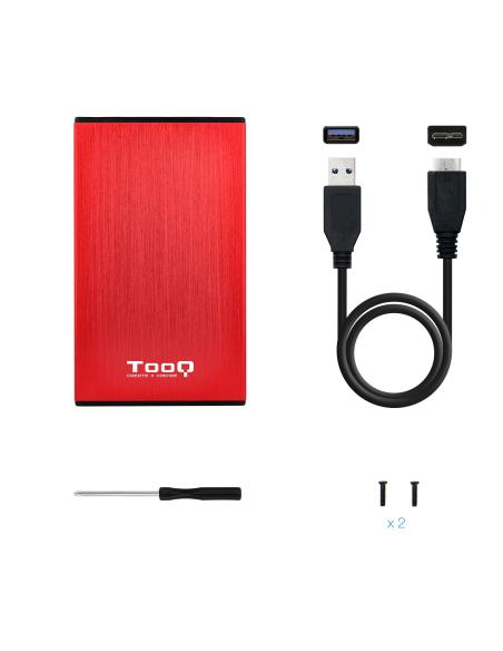 CAJA EXTERNA 2.5 TOOQ 95 MM SATA USB 3.03.1 GEN1 ROJA TOOQ TQE-2527R