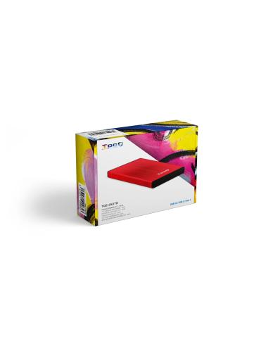 CAJA EXTERNA 2.5 TOOQ 95 MM SATA USB 3.03.1 GEN1 ROJA TOOQ TQE-2527R