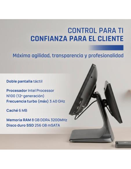 Iggual tpv dual 15,6" 11,6" 16:9 n100 8+256gb w11