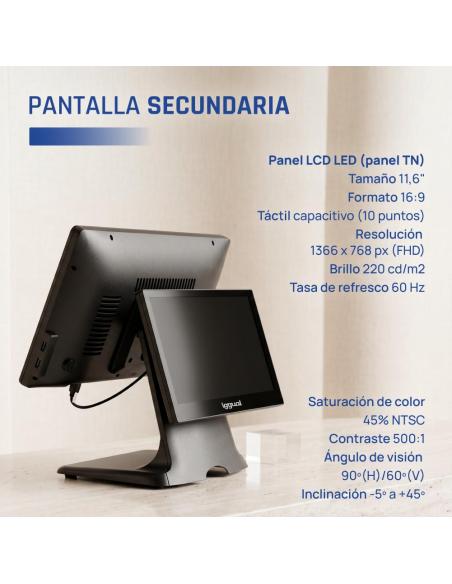 Iggual tpv dual 15,6" 11,6" 16:9 n100 8+256gb w11