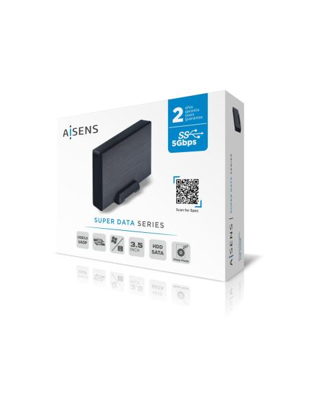 CAJA EXTERNA 3.5 AISENS SATA A USB 3.03.1 GEN1 NEGRA ASE-3530B