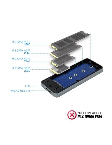 CAJA EXTERNA M.2 SSD NGFF TOOQ USB3.1 GEN1 GRIS TQE-2281G
