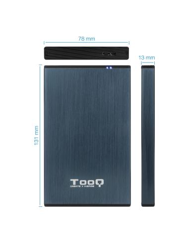 CAJA EXTERNA 2.5 TOOQ 95 MM SATA USB 3.03.1 GEN1 AZUL PACIFICO TOOQ TQE-2527PB