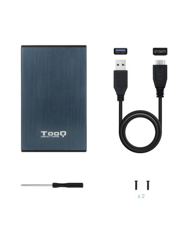 CAJA EXTERNA 2.5 TOOQ 95 MM SATA USB 3.03.1 GEN1 AZUL PACIFICO TOOQ TQE-2527PB