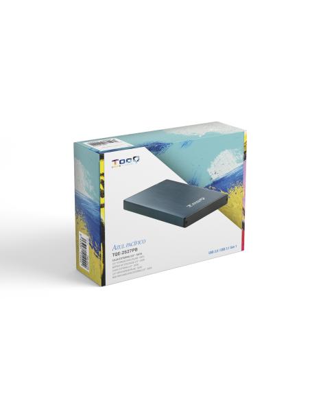 CAJA EXTERNA 2.5 TOOQ 95 MM SATA USB 3.03.1 GEN1 AZUL PACIFICO TOOQ TQE-2527PB