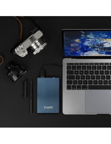 CAJA EXTERNA 2.5 TOOQ 95 MM SATA USB 3.03.1 GEN1 AZUL PACIFICO TOOQ TQE-2527PB