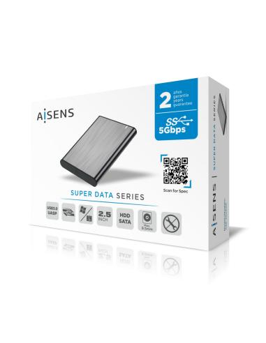 CAJA EXTERNA 2.5 9.5MM SATA A USB 3.0 USB3.1 GEN1 GRIS AISENS ASE-2525GR