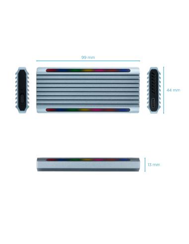 CAJA EXTERNA M.2 NGFFNVME USB3.1 GEN2 USB-A RGB GRIS TQE-2221G