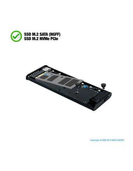 CAJA EXTERNA M.2 NGFFNVME USB3.1 GEN2 USB-A RGB GRIS TQE-2221G