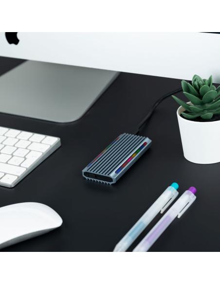 CAJA EXTERNA M.2 NGFFNVME USB3.1 GEN2 USB-A RGB GRIS TQE-2221G