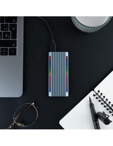 CAJA EXTERNA M.2 NGFFNVME USB3.1 GEN2 USB-A RGB GRIS TQE-2221G