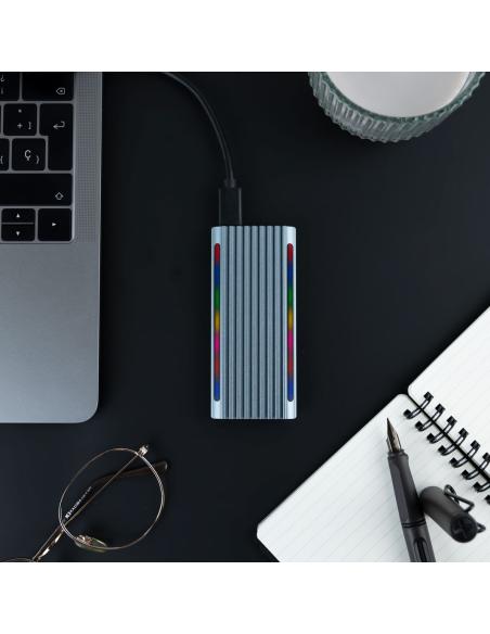 CAJA EXTERNA M.2 NGFFNVME USB3.1 GEN2 USB-A RGB GRIS TQE-2221G