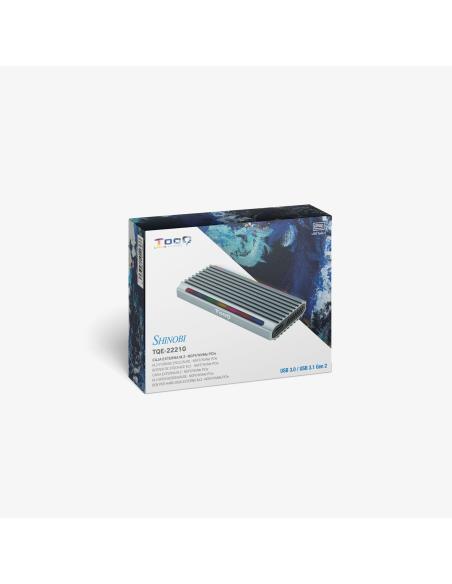CAJA EXTERNA M.2 NGFFNVME USB3.1 GEN2 USB-A RGB GRIS TQE-2221G