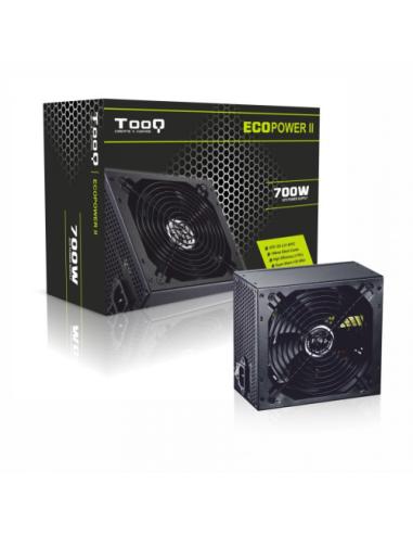 TooQ FUENTE ATX 700W PFC, COOLER 14CM SILENCIOSO, CAJA RETAIL, NEGRO NIQUELADO