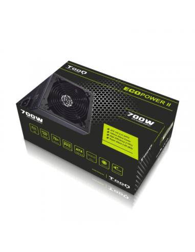 TooQ FUENTE ATX 700W PFC, COOLER 14CM SILENCIOSO, CAJA RETAIL, NEGRO NIQUELADO