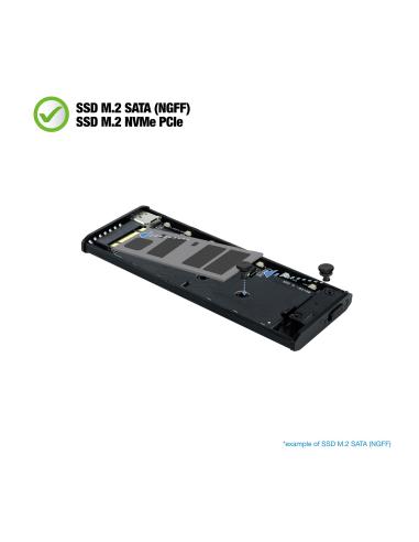 CAJA EXTERNA M.2 NGFFNVME USB3.1 GEN2 USB-C RGB NEGRO TQE-2222B