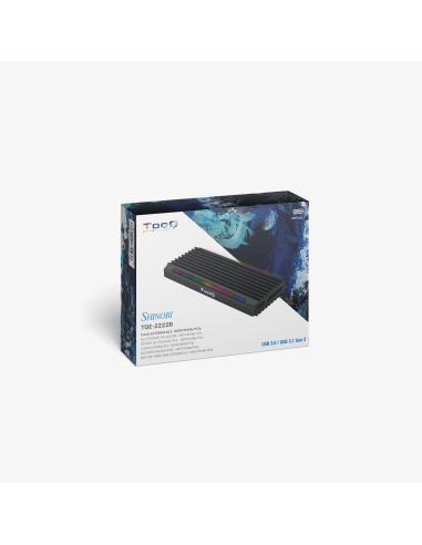CAJA EXTERNA M.2 NGFFNVME USB3.1 GEN2 USB-C RGB NEGRO TQE-2222B