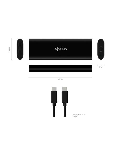 CAJA EXTERNA M.2 (NGFF) ASM2-014B SATA-NVME A USB3.1 GEN2 NEGRA AISENS ASM2-014B