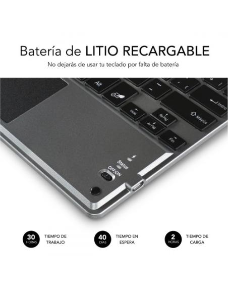 SUBBLIM Teclado Bluetooth Smart Backlit BT Keyboard Touchpad Grey