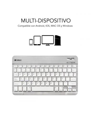 SUBBLIM Teclado Bluetooth Smart BT Keyboard Silver