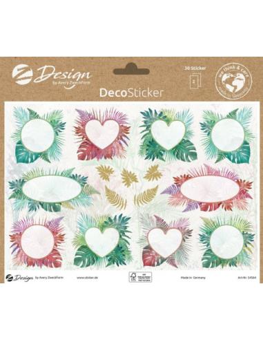 SOBRE CON 2 HOJAS 76X120MM Y 30 PEGATINAS FONDO JARDIN AVERY 54564