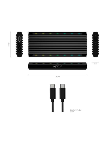 CAJA EXTERNA M.2 ASM2-RGB011GR SATA-NVME USB3.1 GEN2 NEGRA AISENS ASM2-RGB012B