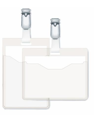 CAJA DE 25 IDENTIFICADORES CON PINZA TRANSPARENTE 60X90 DURABLE 8106-19