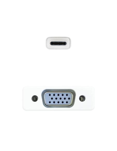 Nanocable Conversor USB-C a VGA. USB-C/M-VGA/H, Aluminio 10 cm