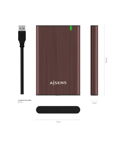 CAJA EXTERNA 2.5 ASE-2525BWN 9.5MM SATA A USB3.1 GEN1 MARRON AISENS ASE-2525BWN