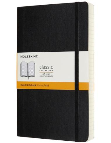 LIBRETA CLASICA MAYOR GROSOR NEGRA L (13X21CM) RAYADA TAPA BLANDA MOLESKINE QP616EXP