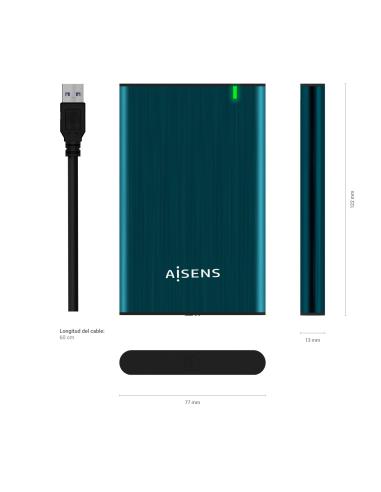 CAJA EXTERNA 2.5 ASE-2525BWN 9.5MM SATA A USB3.1 GEN1 AZUL PAC AISENS ASE-2525PB