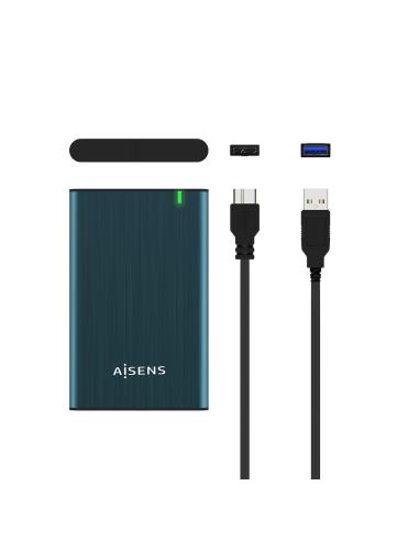 CAJA EXTERNA 2.5 ASE-2525BWN 9.5MM SATA A USB3.1 GEN1 AZUL PAC AISENS ASE-2525PB