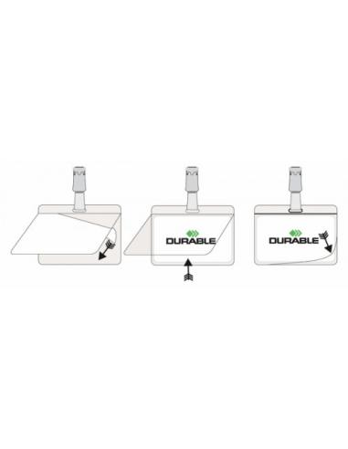 CAJA DE 25 IDENTIFICADORES PINZA PLASTICO LAMINA AUTOADHESIVA DURABLE 8102-19