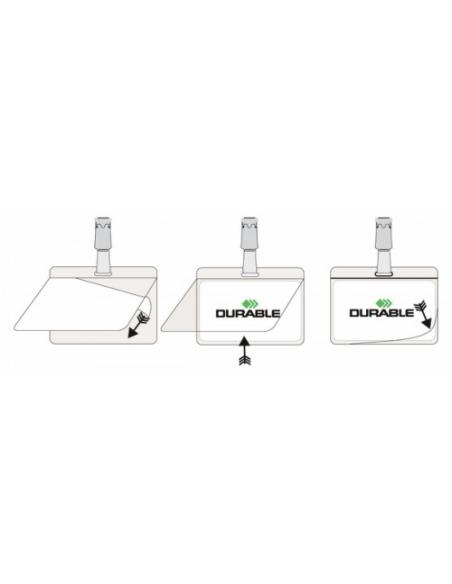 CAJA DE 25 IDENTIFICADORES PINZA PLASTICO LAMINA AUTOADHESIVA DURABLE 8102-19