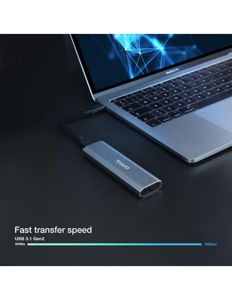 CAJA EXTERNA M.2 NGFFNVME USB3.1 GEN2 GRIS TOOQ TQE-2223G