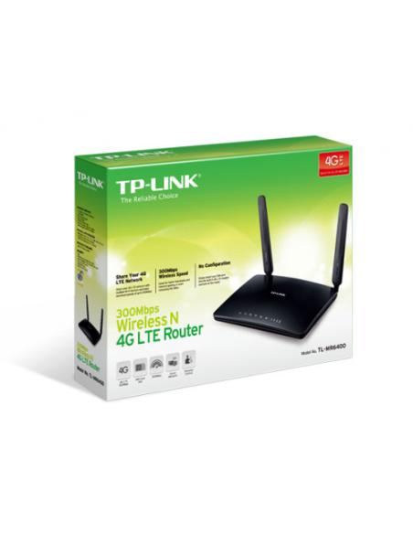 TP-LINK TL-MR6400 router inalámbrico Banda única (2,4 GHz) Ethernet rápido 3G 4G Negro
