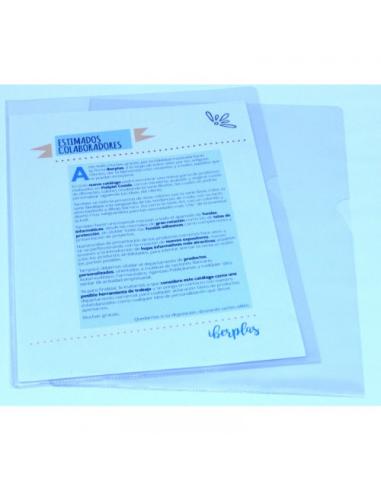CAJA 30 DOSSIER FORMATO FOLIO "L" C/UÑERO PVC CRISTAL 300 MICRAS IBERPLAS 25730