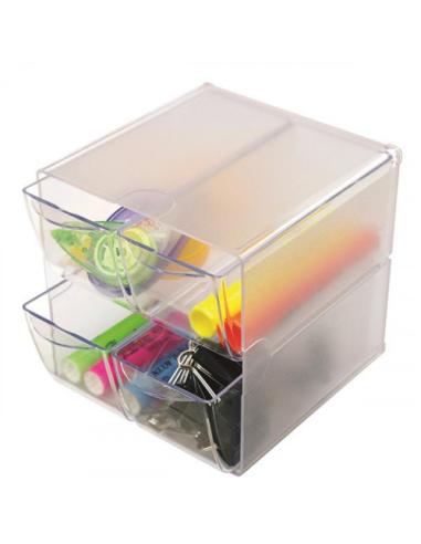 ORGANIZADOR MODULAR CON CUATRO CAJONES DE 16,5X7X7 TRANSPARENTE DEFLECTO 350301