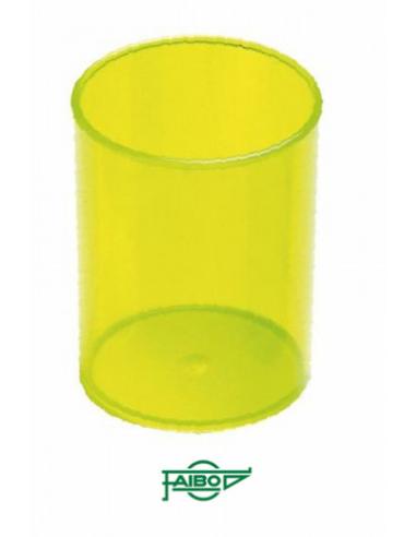 CUBILETE DE PLASTICO 78 MM. DIAMETRO X 100 MM. ALTO TRANSPARENTE AMARILLO FAIBO 205-20