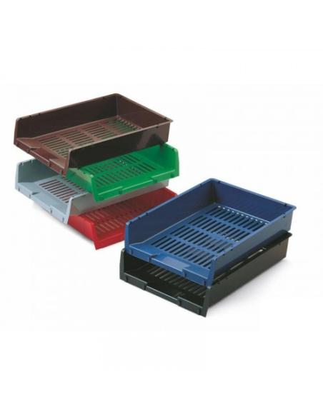 BANDEJA APILABLE DE PLASTICO 340X275X65 MM. COLOR VERDE FAIBO 90-04